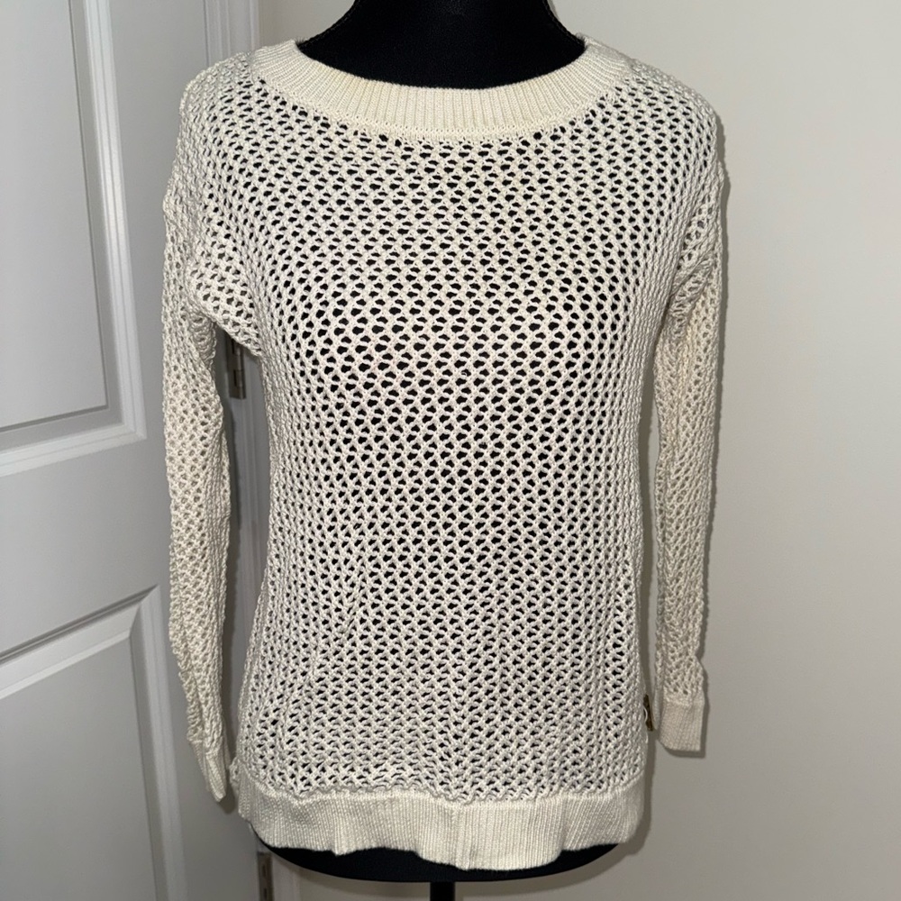 Michael Kors White Open Knit Sweater